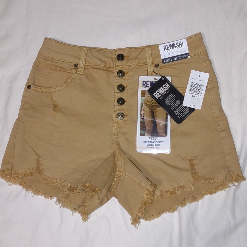 NWT Rewash Vinne High Rise Midi Button Fly Shorts Size 5 Juniors